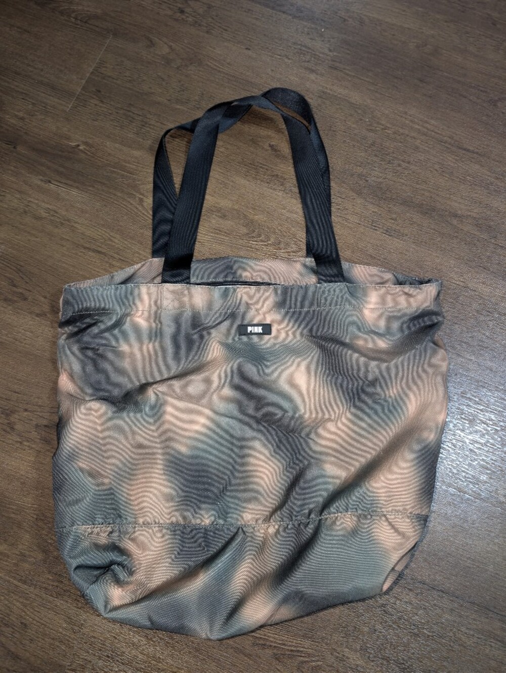 Victoria's Secret PINK weekender tote bag featuring a green and brown camo blur